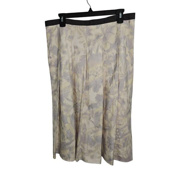 Anne Klein Womens Pleated Silk Abstract Watercolor Skirt Below Knee. Size 12 - Picture 2 of 7